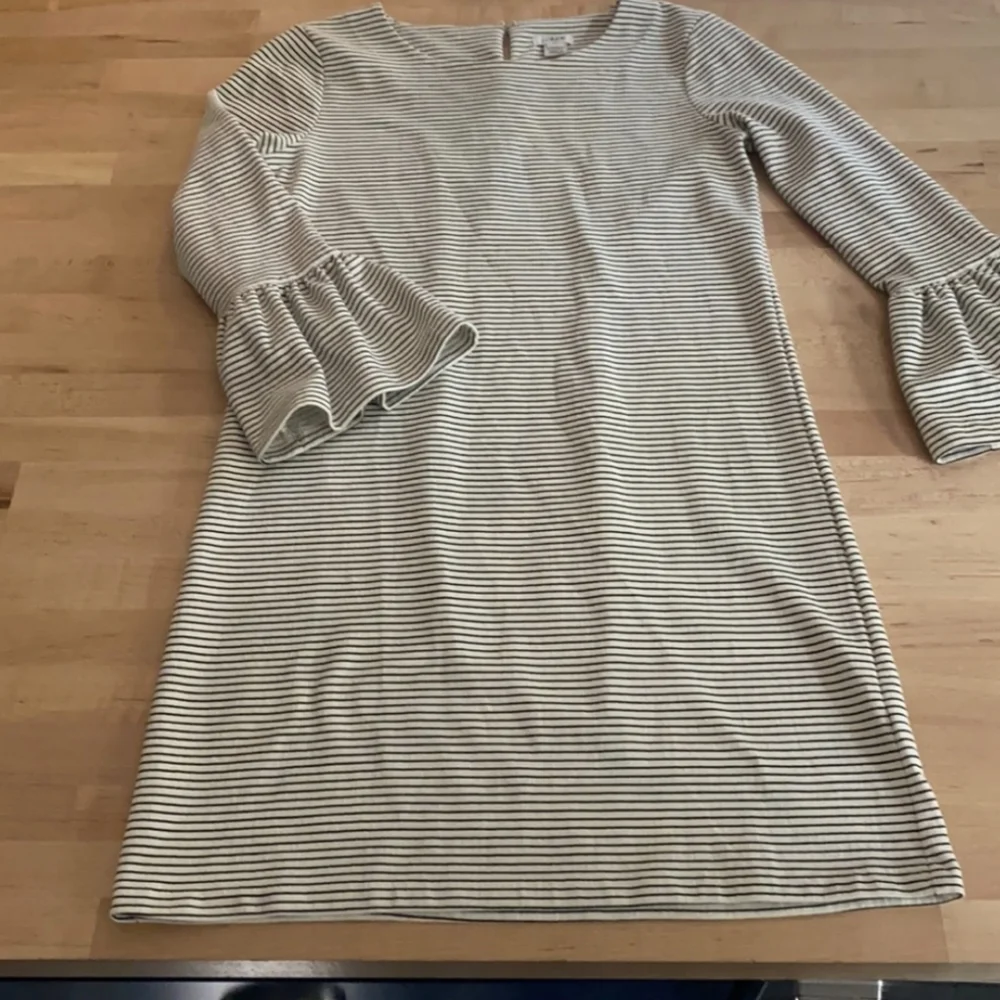 J. Crew Stripe Ruffle Bell Sleeve Mini Dress
